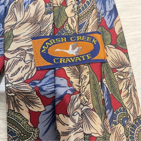 Marsh Creek Cravate Floral French Tapestry Necktie 100% Silk - Picture 4 of 7